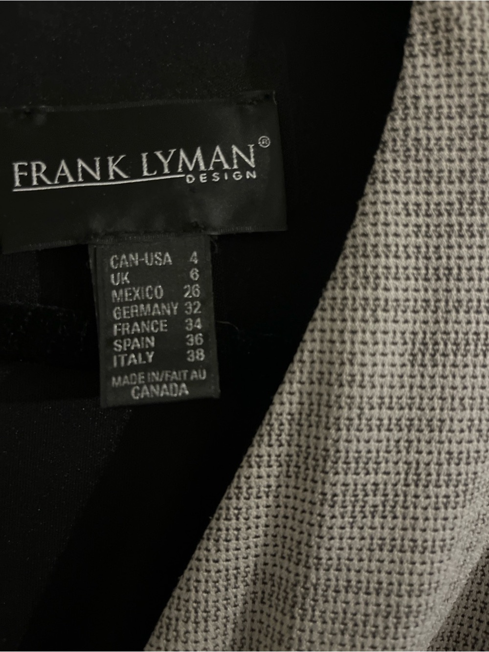 Frank Lyman Design Taupe Houndstooth-Texture Women's Dress